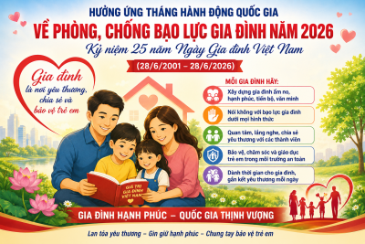 TRƯỜNG TIỂU HỌC NHẬT TÂN HƯỞNG ỨNG THÁNG HÀNH ĐỘNG QUỐC GIA VỀ PHÒNG, CHỐNG BẠO LỰC GIA ĐÌNH NĂM 2026 VÀ KỶ NIỆM 25 NĂM NGÀY GIA ĐÌNH VIỆT NAM